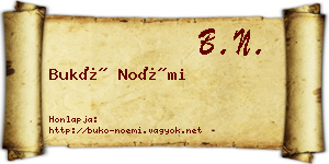 Bukó Noémi névjegykártya